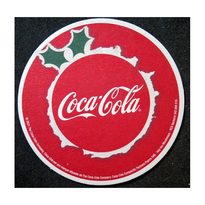 DESSOUS DE VERRE à Coca Cola Noël diamètre 9 cm