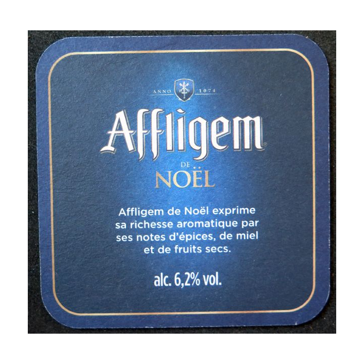 DESSOUS DE VERRE A BIERE Affligem de Noël 9 cm
