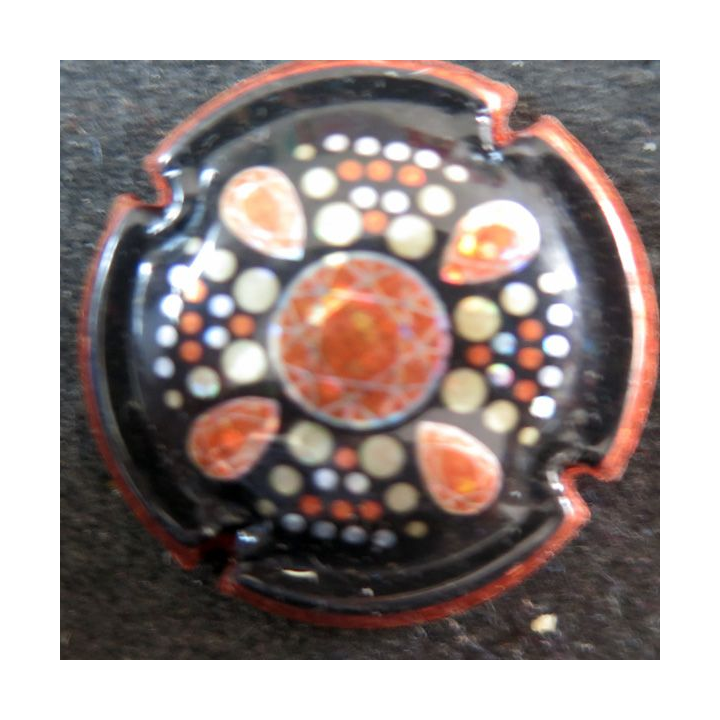 Capsule Muselet de bouteille de Champagne  GENERIQUE n° 920c Ambre contour cuivre