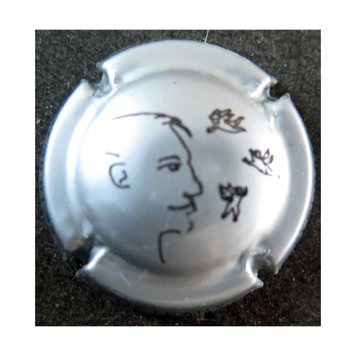Capsule Muselet de bouteille Val de Loire COCTEAUX (Domaine) n° 3a gris métallisé et noir