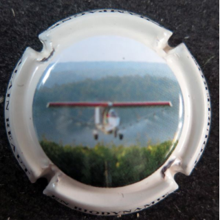 Capsule Muselet de bouteille de champagne REAUT Alain n° 5 contour crème avion plus petit