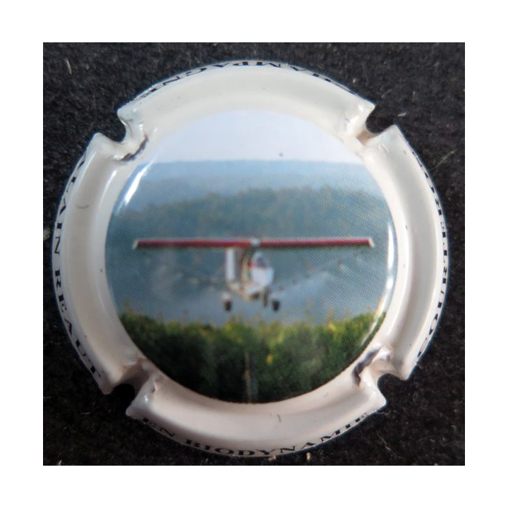 Capsule Muselet de bouteille de champagne REAUT Alain n° 5 contour crème avion plus petit