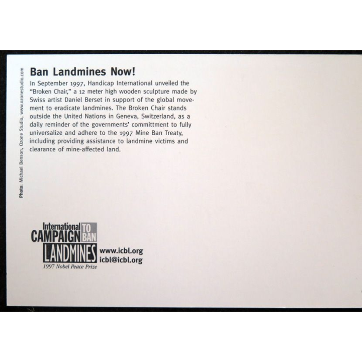 Carte postale Ban Landmines Now ICBL