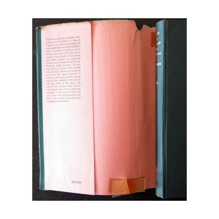 French Free-Thought from Grassendi to Voltaire de  J. S. Spink aux Editions University of London (1960)