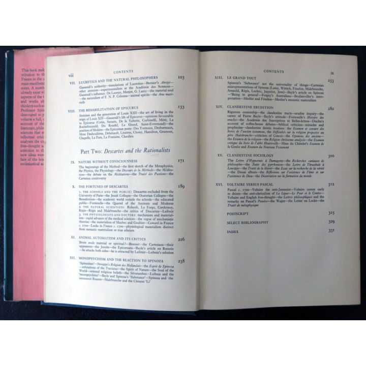 French Free-Thought from Grassendi to Voltaire de  J. S. Spink aux Editions University of London (1960)