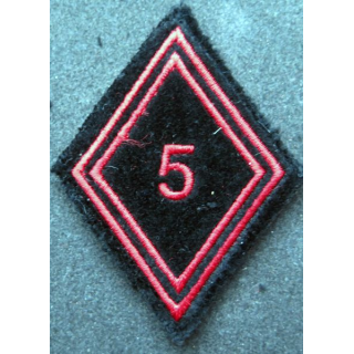 LOSANGE DE BRAS MODÈLE 45 : 5° RG régiment du génie troupe dos doublé
