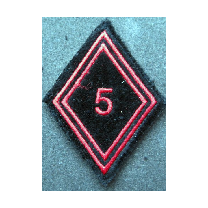 LOSANGE DE BRAS MODÈLE 45 : 5° RG régiment du génie troupe dos doublé