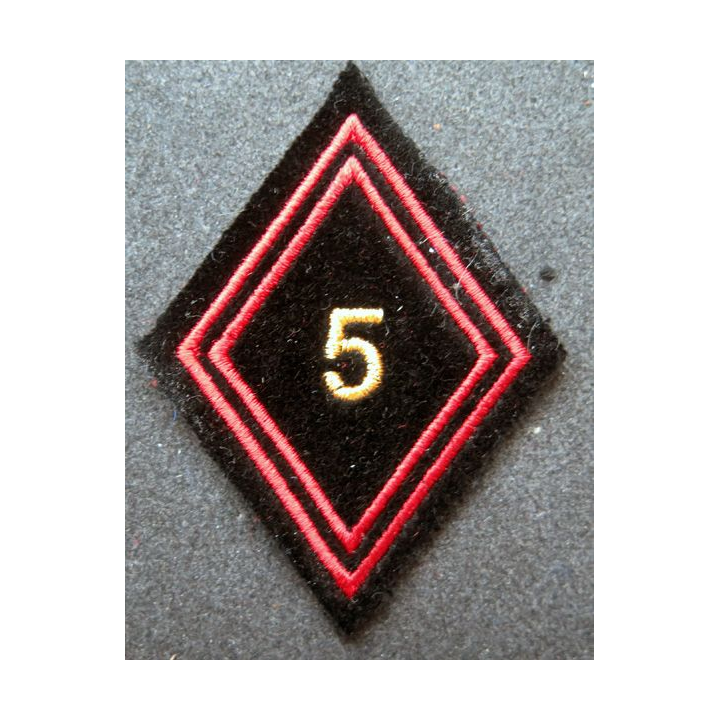 LOSANGE DE BRAS MODÈLE 45 : 5° RG régiment du génie cadre fond doublé