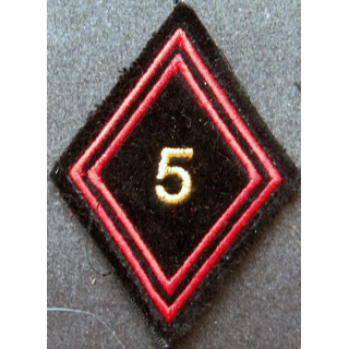 LOSANGE DE BRAS MODÈLE 45 : 5° RG régiment du génie cadre sur scratch
