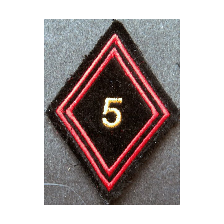 LOSANGE DE BRAS MODÈLE 45 : 5° RG régiment du génie cadre sur scratch