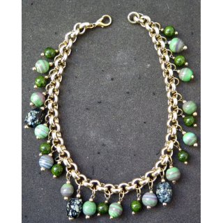 Collier de pierres polies de 40 cm