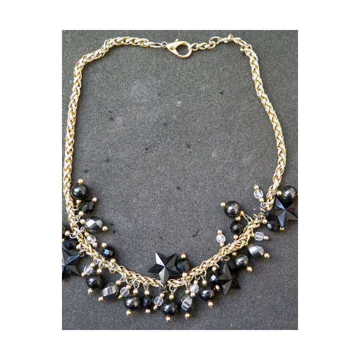 Collier en pierres polies et autres longueur 47 cm