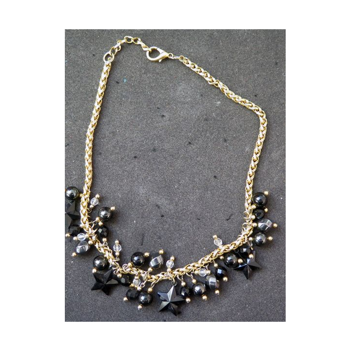 Collier en pierres polies et autres longueur 47 cm