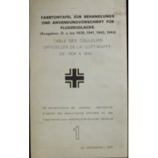 Table des couleurs officielles de la Luftwaffe de 1934 à 1945