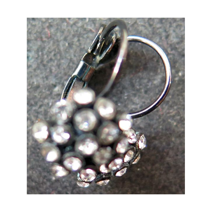 Boucles d'oreille avec des petits brillants de 1,1 cm de diamètre