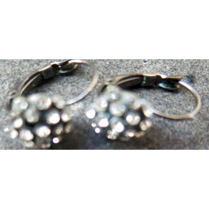 Boucles d'oreille avec des petits brillants de 1,1 cm de diamètre