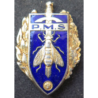 PMS : insigne du brevet de préparation militaire supérieure de fabrication Arthus Bertrand G. 1061 en émail