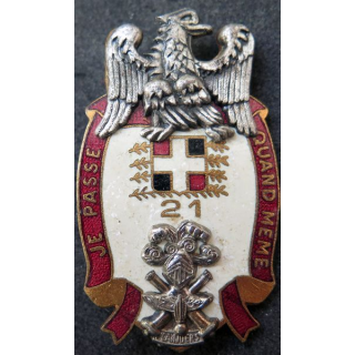 21° RC : Insigne métallique du 21° Régiment d'infanterie de Camp Canjuers Drago G. 2876
