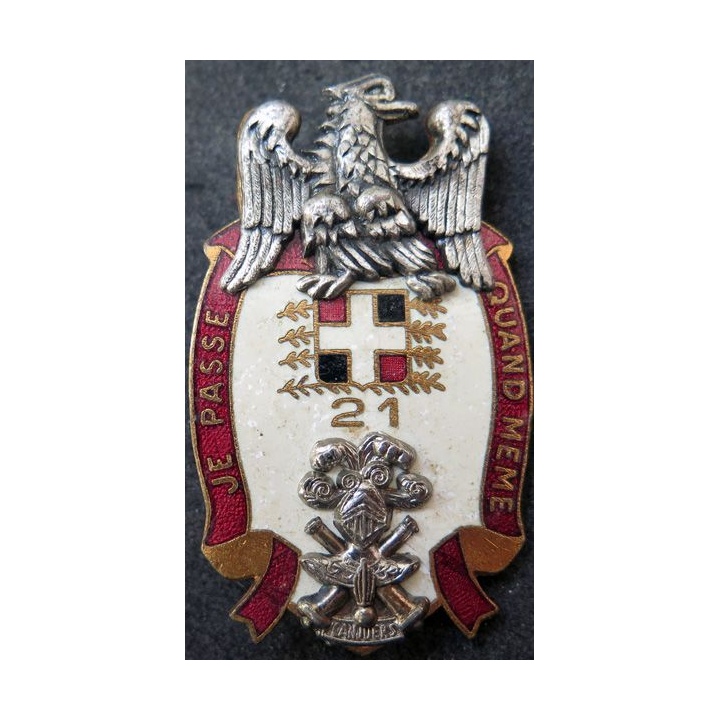 21° RC : Insigne métallique du 21° Régiment d'infanterie de Camp Canjuers Drago G. 2876