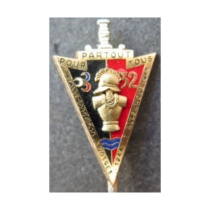 32° RG : insigne du 32° régiment du génie de fabrication DELSART G. 3196