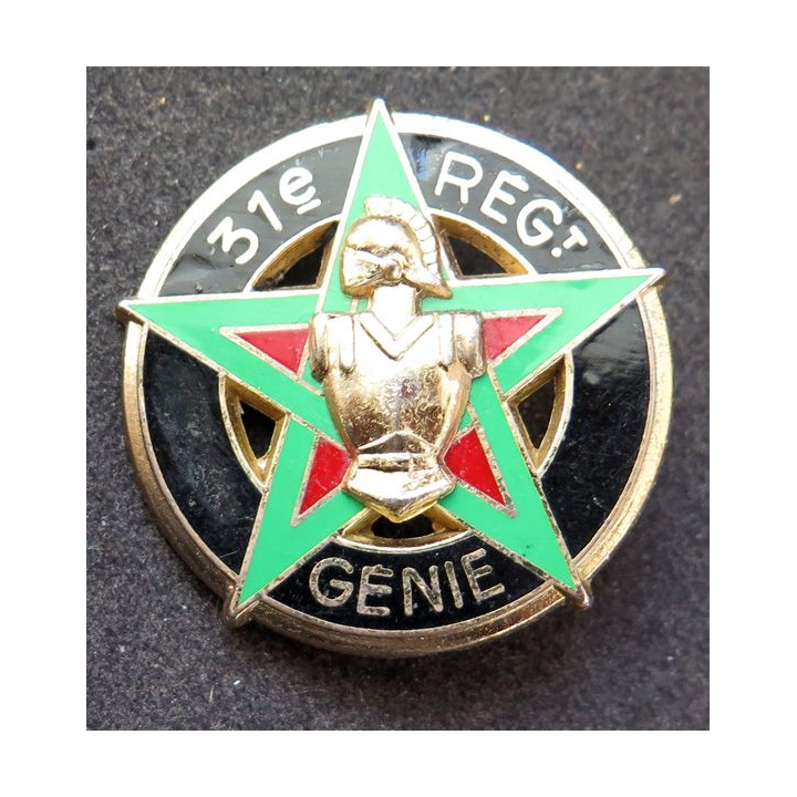 31° RG : Insigne métallique du 31° régiment du génie de fabrication Drago G. 2997