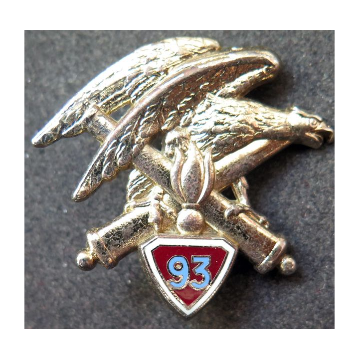 93° RAM : insigne métallique du 93° régiment d'artillerie de montagne de fabrication Drago 