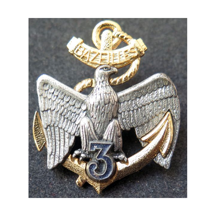 3° RIMA : Insigne du 3° Régiment d'Infanterie de Marine type 4 Drago Noisiel G. 2479