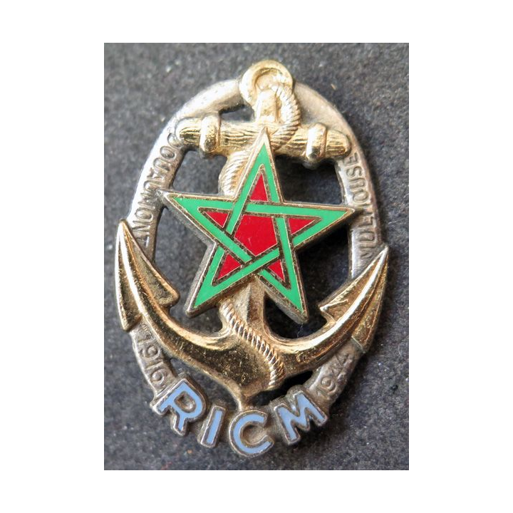 RICM : Régiment d'infanterie chars de marine de fabrication Drago Paris G. 1933 épingle soudée