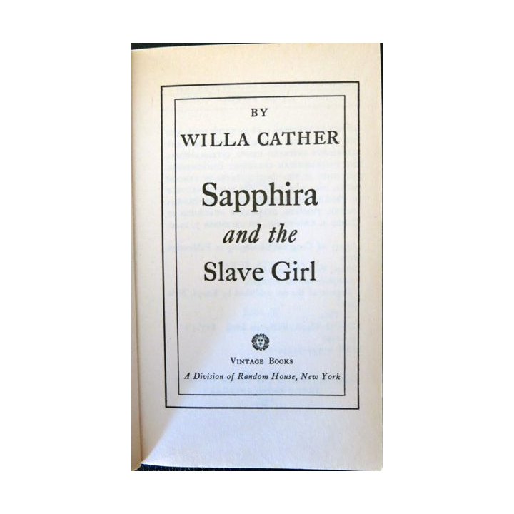 Sapphira and the Slave Girl de Willa Cather aux Editions Vintage Books