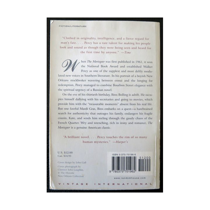 The Moviegoer de Walker Percy aux Editions Vintage Books