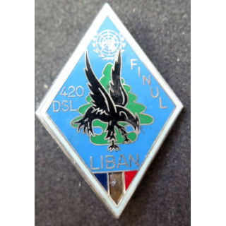 420° DSL : Insigne métallique du 420° détachement de soutien logistique de fabrication Delsart Sens G. 2676