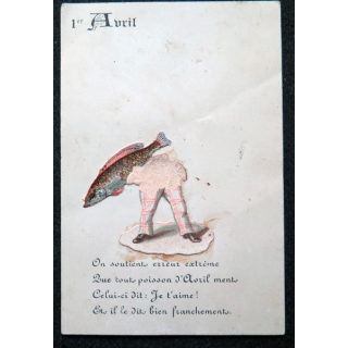 Carte postale du 1° Avril (image en relief)