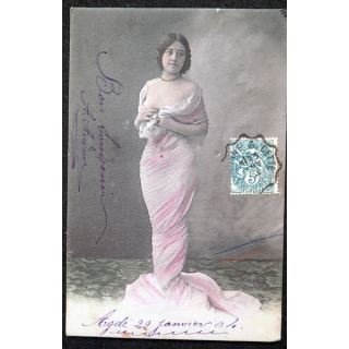 Carte postale 1904 timbrée