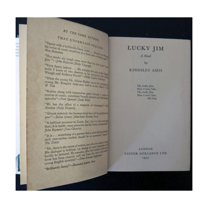 Lucky Jim de Kingsley Amis aux Editions London Victor Gollangz (1957)