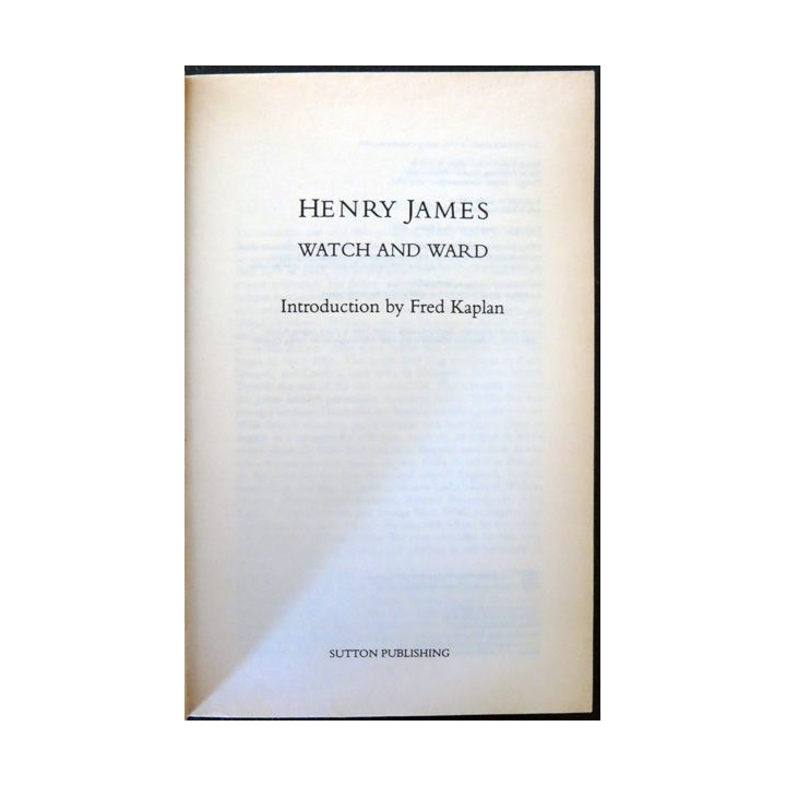 Watch and Ward de Henry James aux Editions Sutton Publishing