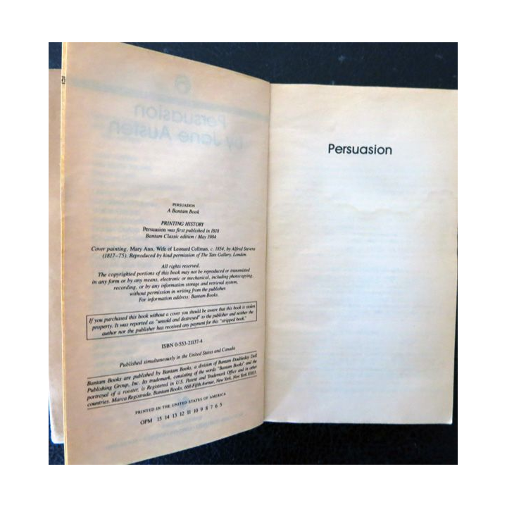 Persuasion de Jane Austen aux editions Bantam Books