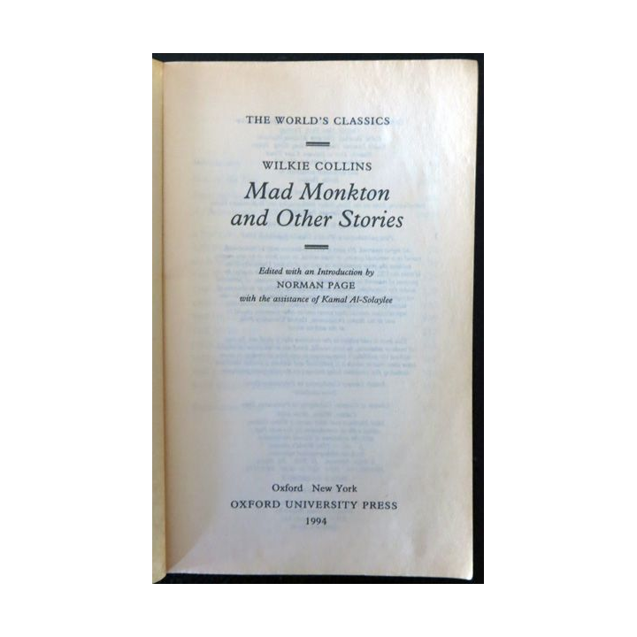 Mad Monkton and the Other Stories de Wilkie Collins, Oxford University Press (1994)