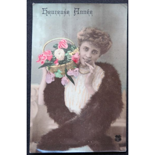 Carte postale Heureuse Année 1908 Timbrée