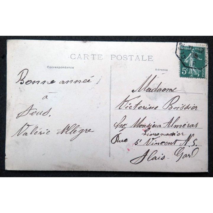 Carte postale Heureuse Année 1908 Timbrée