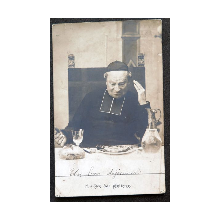Carte postale Monsieur le Curé fait pénitence 1903 timbrée