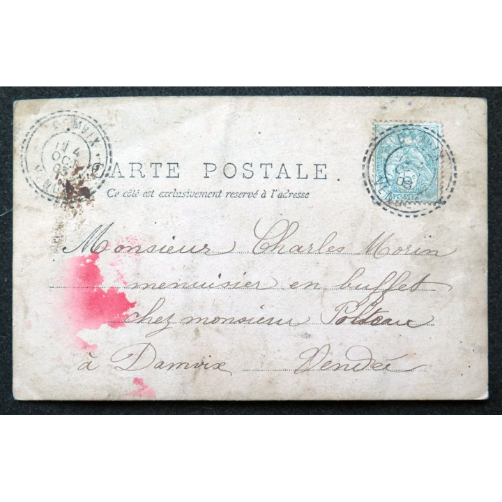 Carte postale Monsieur le Curé fait pénitence 1903 timbrée