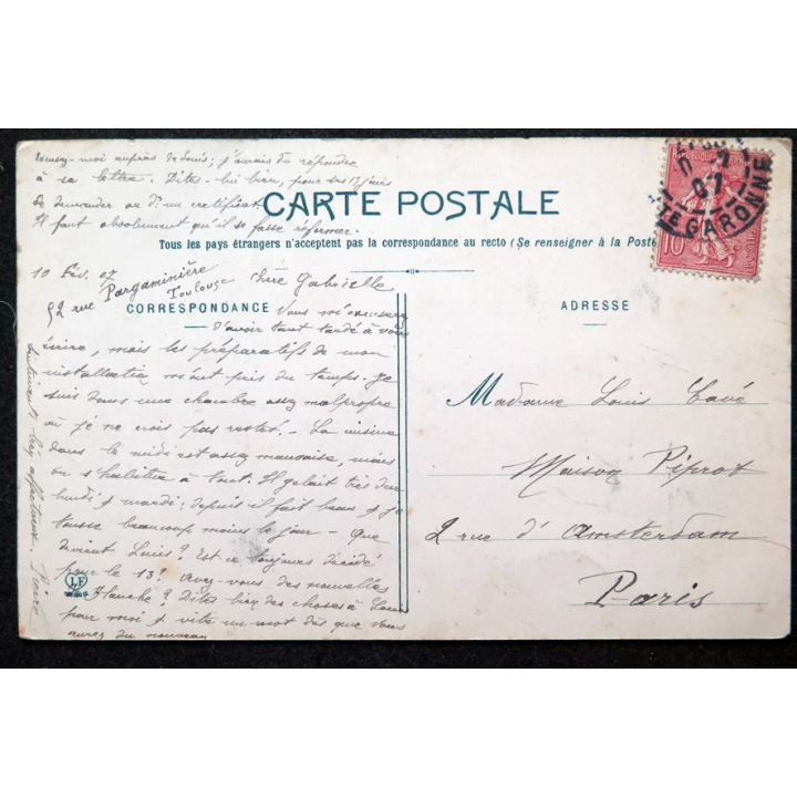 Carte postale Toulouse n° 138 Chapelle de N. D De la Noire à la Daurade 1907 timbrée