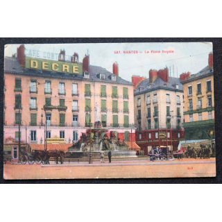 Carte postale Nantes n° 537 La place Royale 1941 timbrée