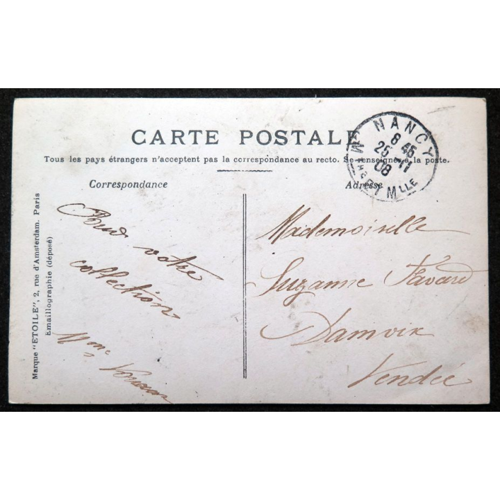Carte postale Nancy Hémicycle de la Carrière - Palais du Gouvernement - Pépinière 1908