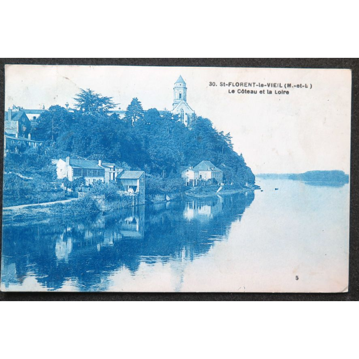 Carte postale St-Florent-Le-Vieil (Maine et Loire) Le coteau et la Loire 1927