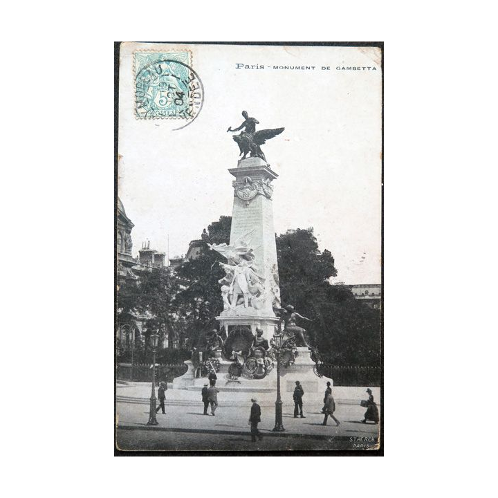 Carte postale Paris Monument de Gambetta 1904