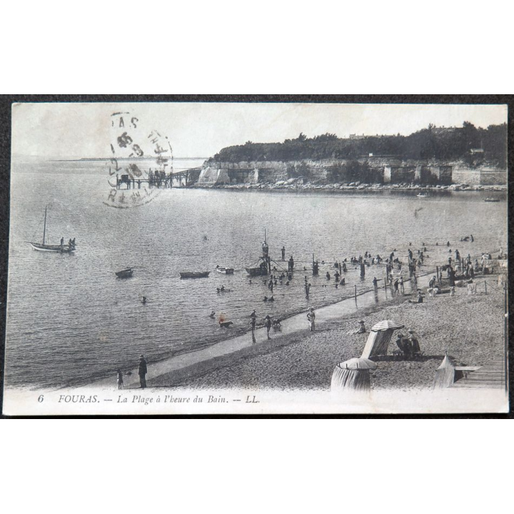 Carte postale Fouras n° 6 La plage à l'heure du bain