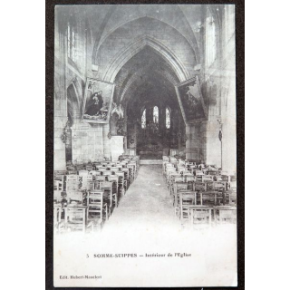 Carte postale Somme Suippes n° 5 Intérieur de l'Eglise 191?