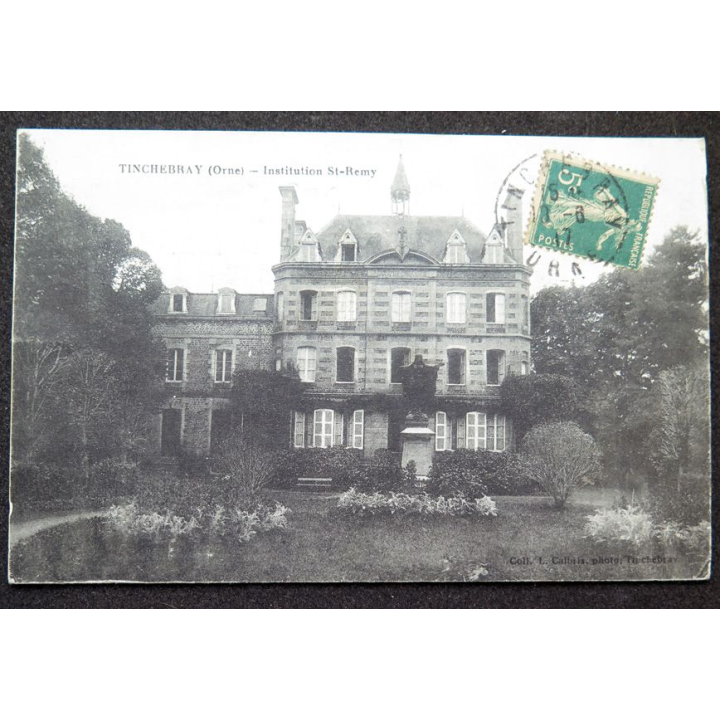 Carte postale Tinchebray (Orne) Institution Saint Remy 1917 timbrée