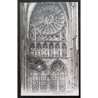 Carte postale Chalons sur Marne Intérieur de la Cathédrale La Rosace 1916